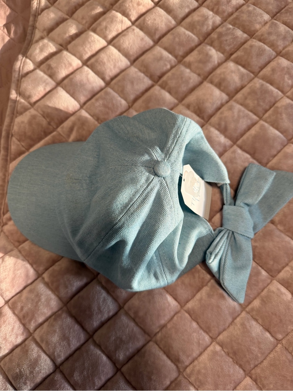 Time and Tru Light Blue Bow Accent Baseball Cap